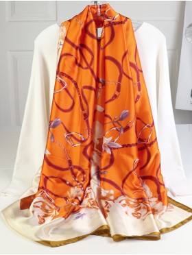 Premium Silk Feeling Spring Print Scarf